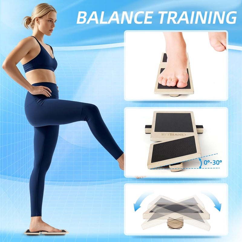 CINWELLER Ankle Balance Board – Stability Trainer for Rehabilitation, Basketball, Running, Yoga & Injury Recovery – Home Gym Equipment (Includes Workout Guide) - Image 4